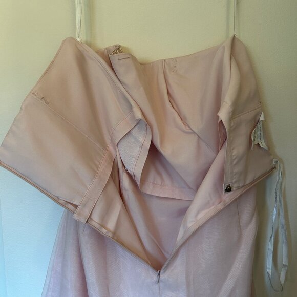 David's Bridal pale pink full-length strapless formal gown sz 22 - Picture 11 of 14